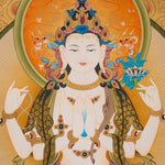 Chenrezig Thangka Painting - Sacred Handpainted Art