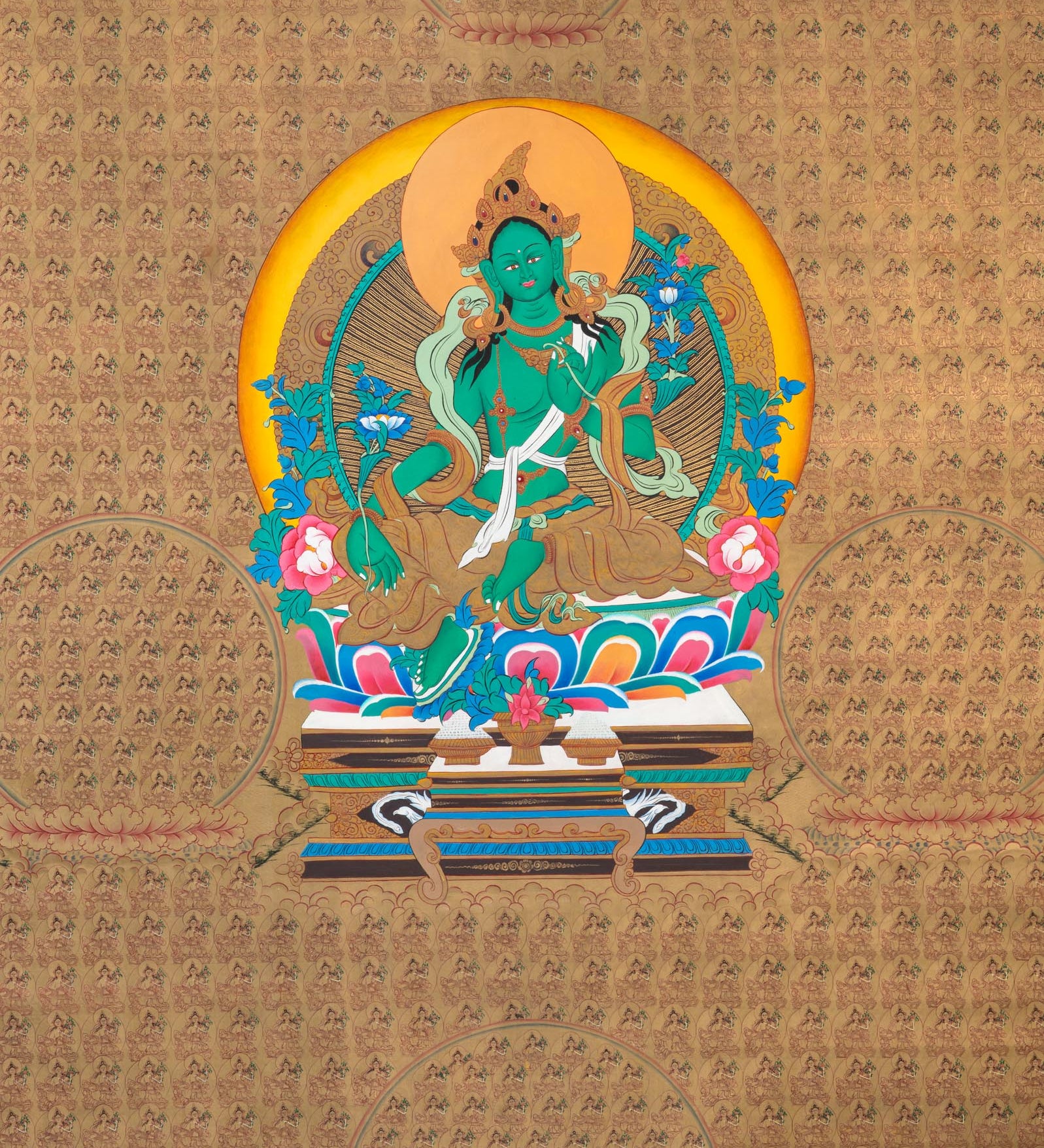 1000 Tara Thangka - Sacred Handpainted Art