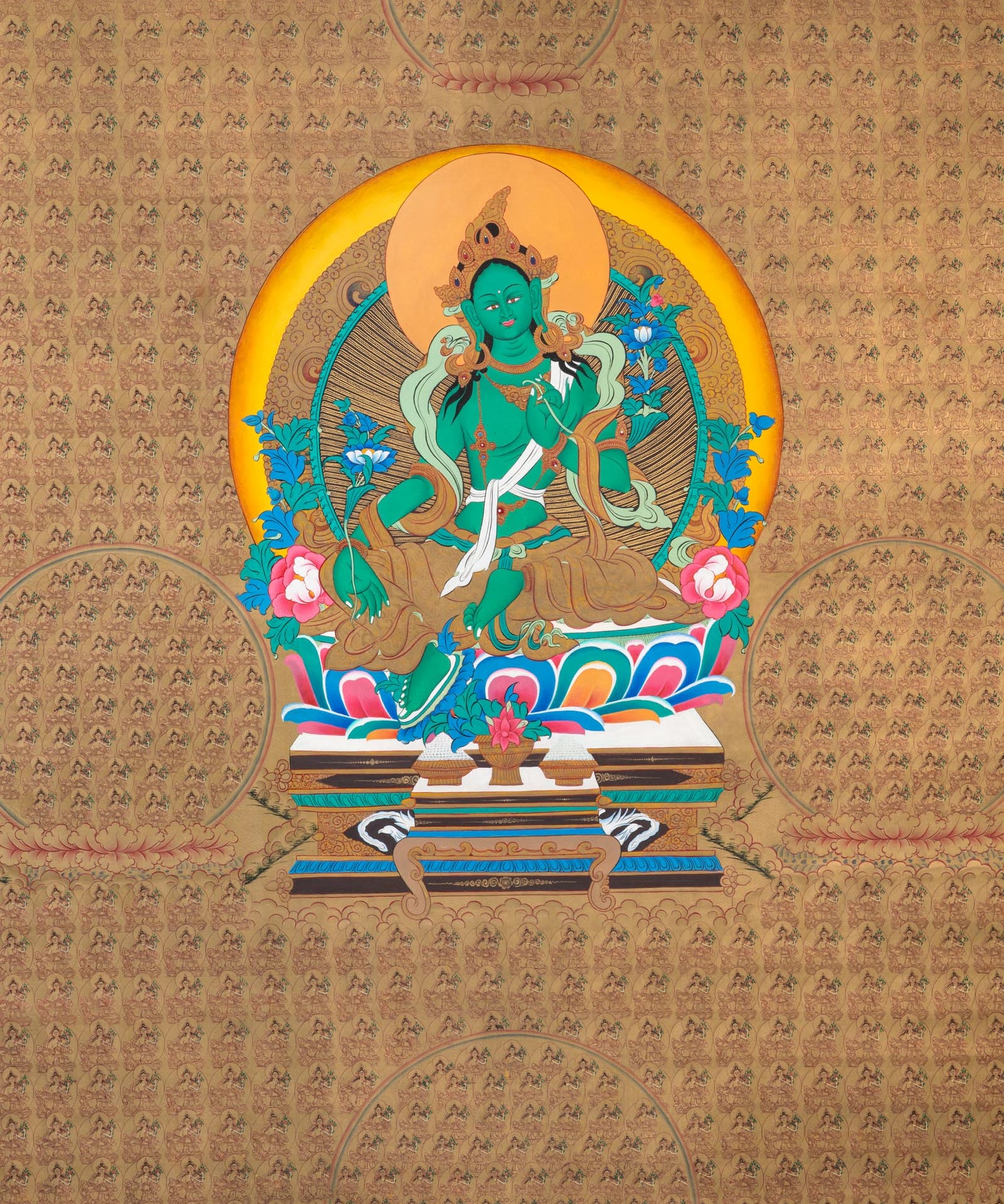 1000 Tara Thangka - Sacred Handpainted Art