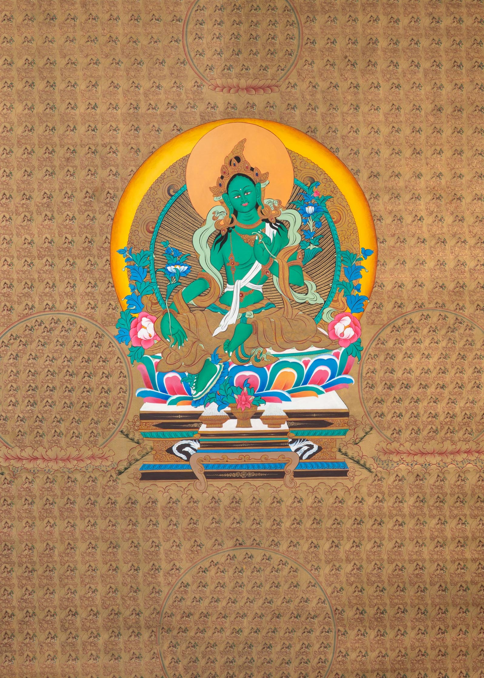 1000 Tara Thangka - Sacred Handpainted Art