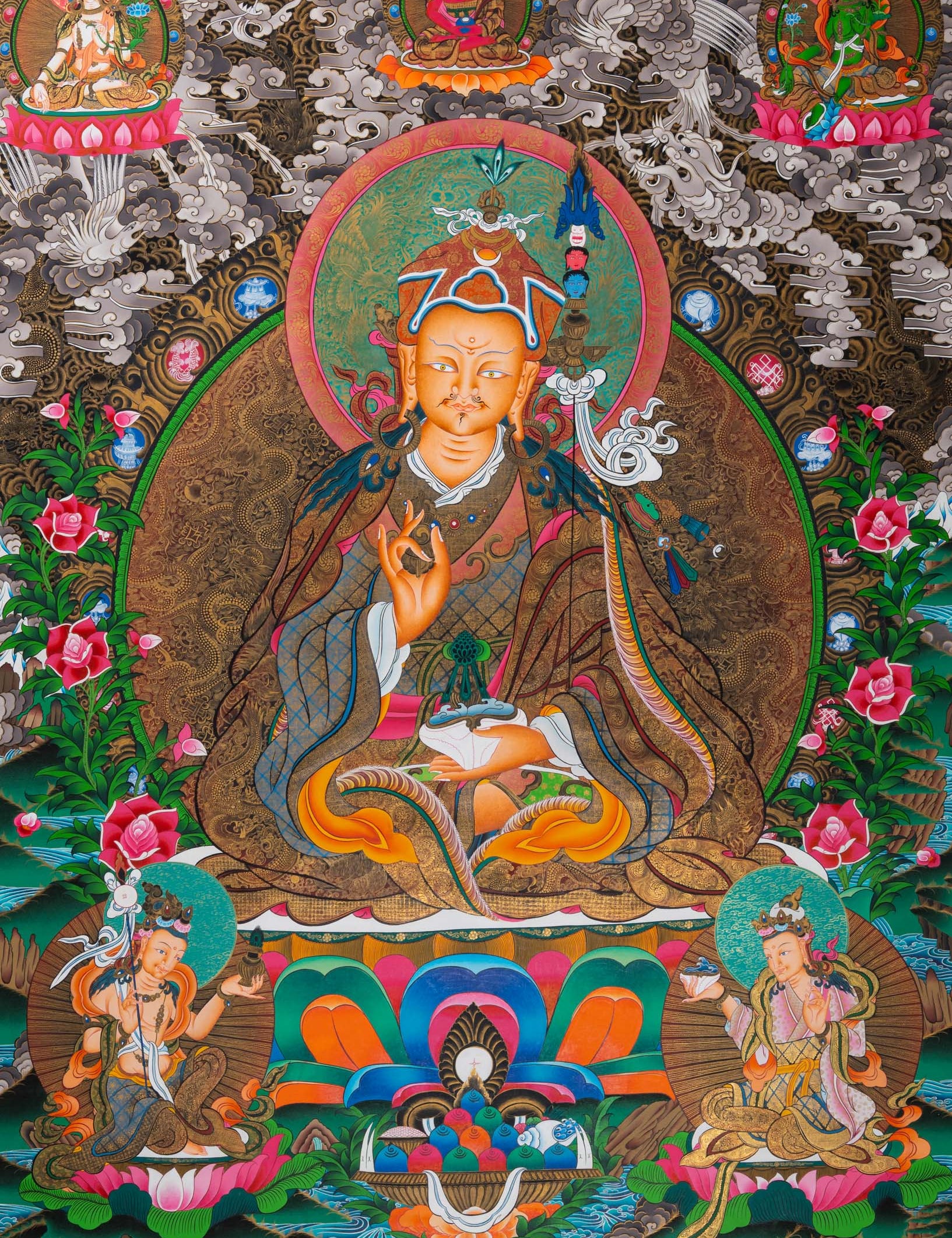 Guru Padmasambhava - Handpainted Tibetan Art
