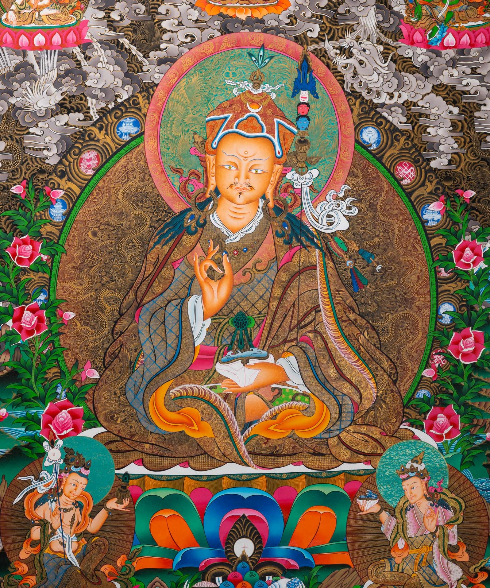 Guru Padmasambhava - Handpainted Tibetan Art