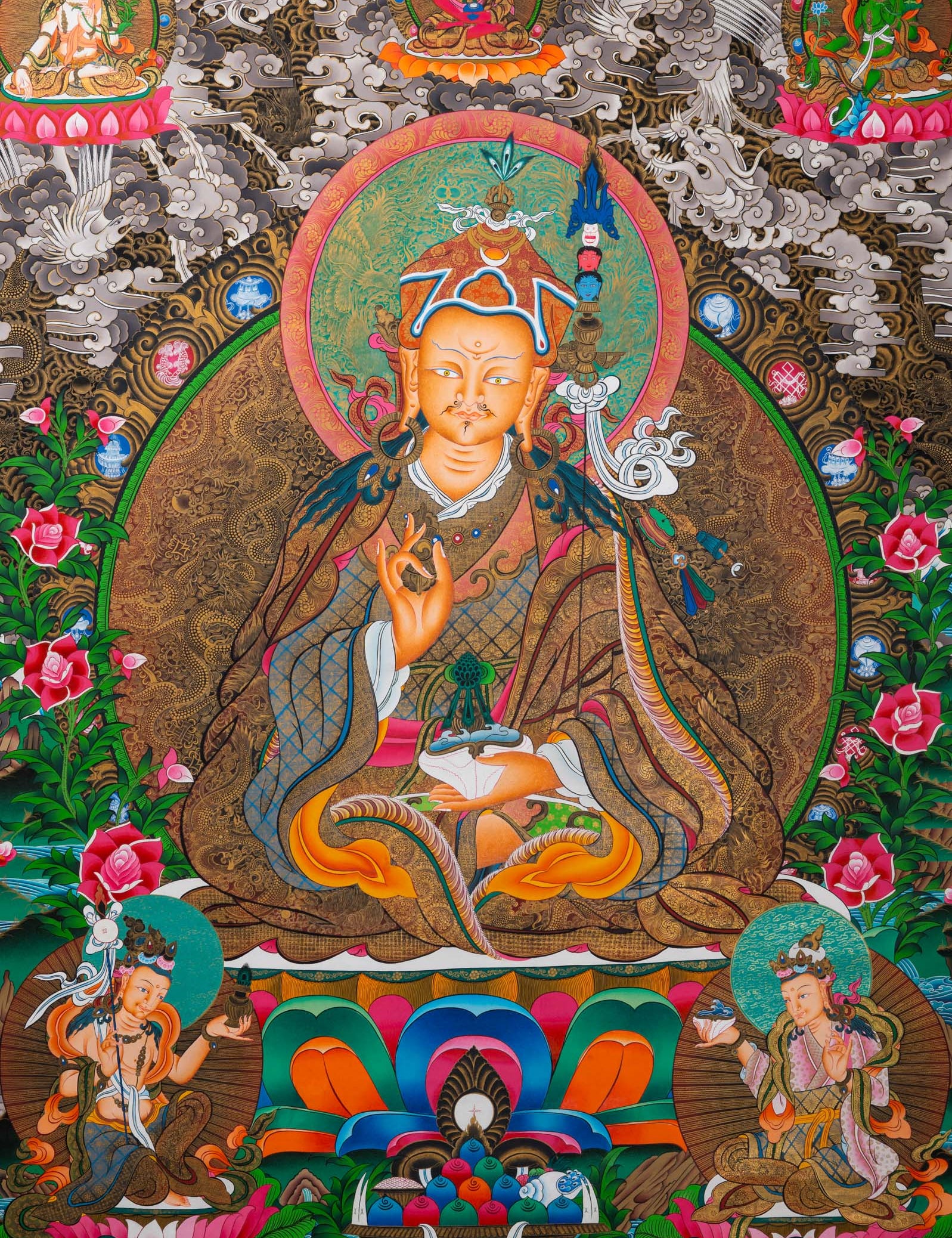 Guru Padmasambhava - Handpainted Tibetan Art