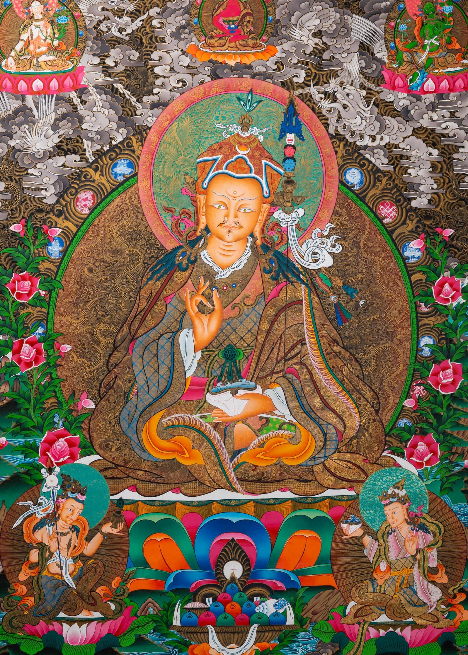 Guru Padmasambhava - Handpainted Tibetan Art