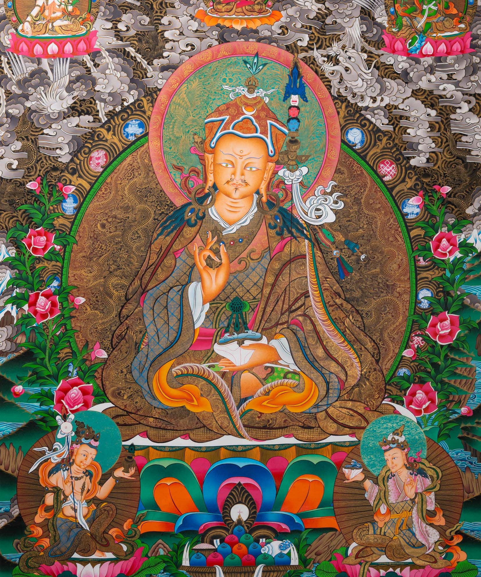 Guru Padmasambhava - Handpainted Tibetan Art