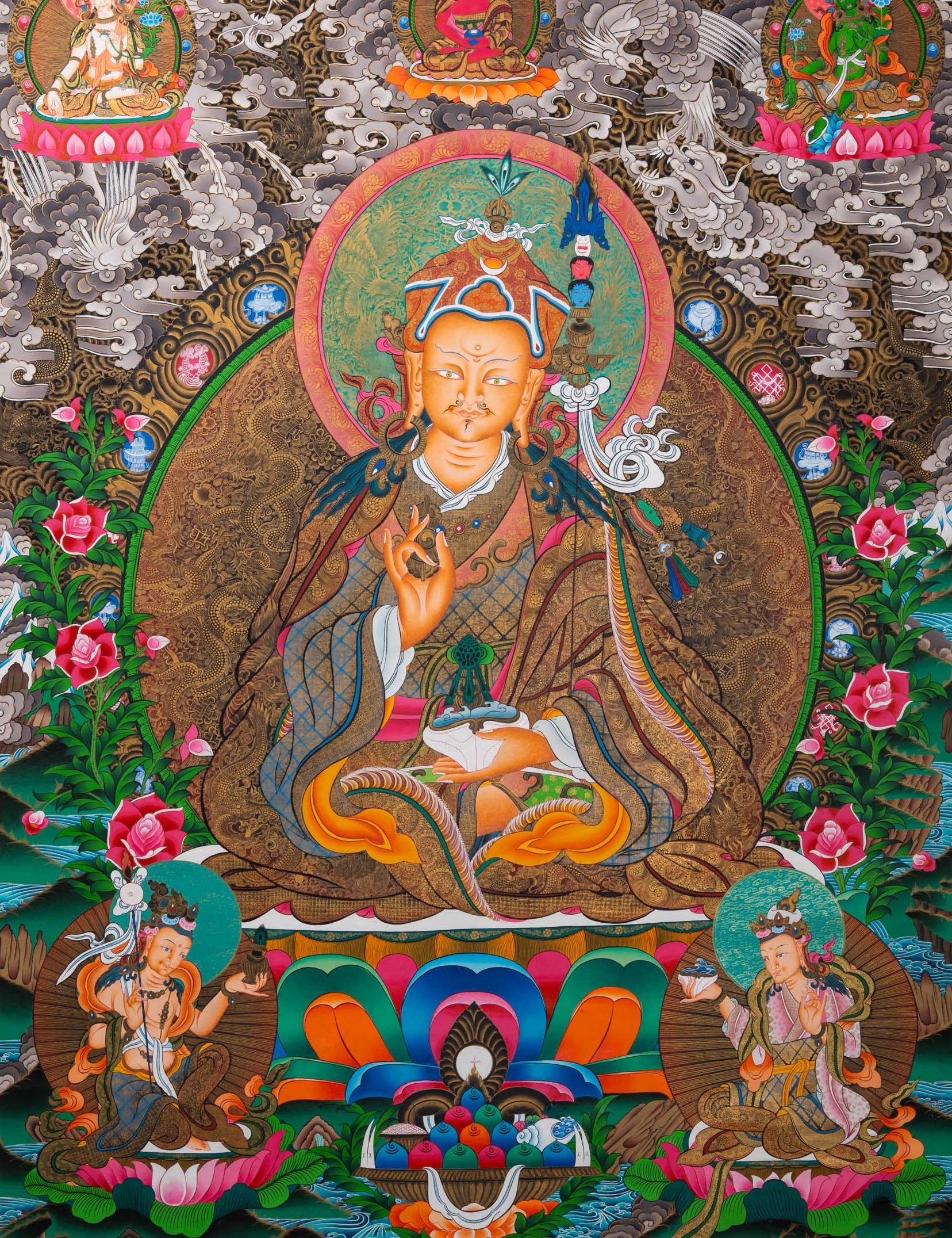 Guru Padmasambhava - Handpainted Tibetan Art