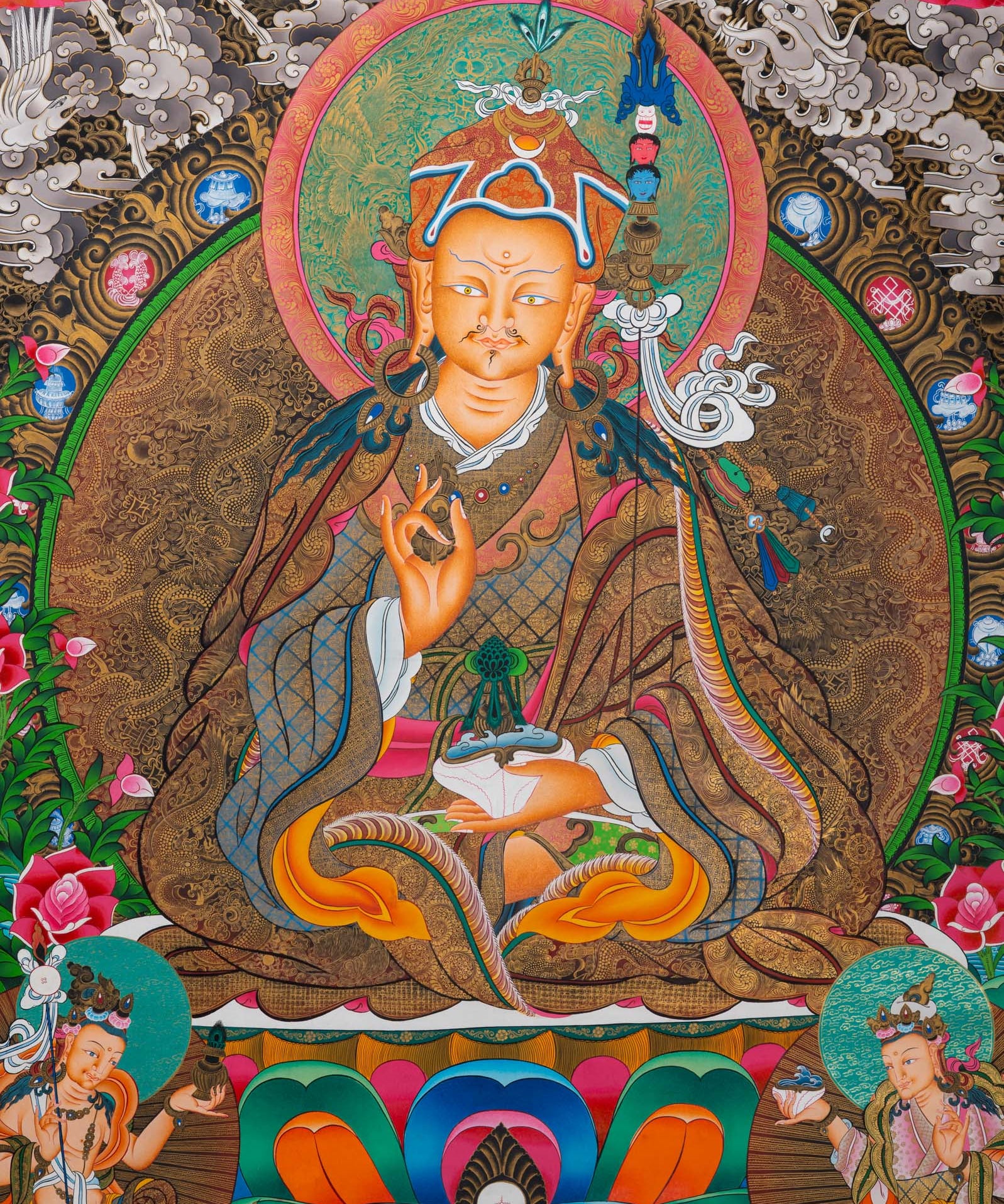 Guru Padmasambhava - Handpainted Tibetan Art