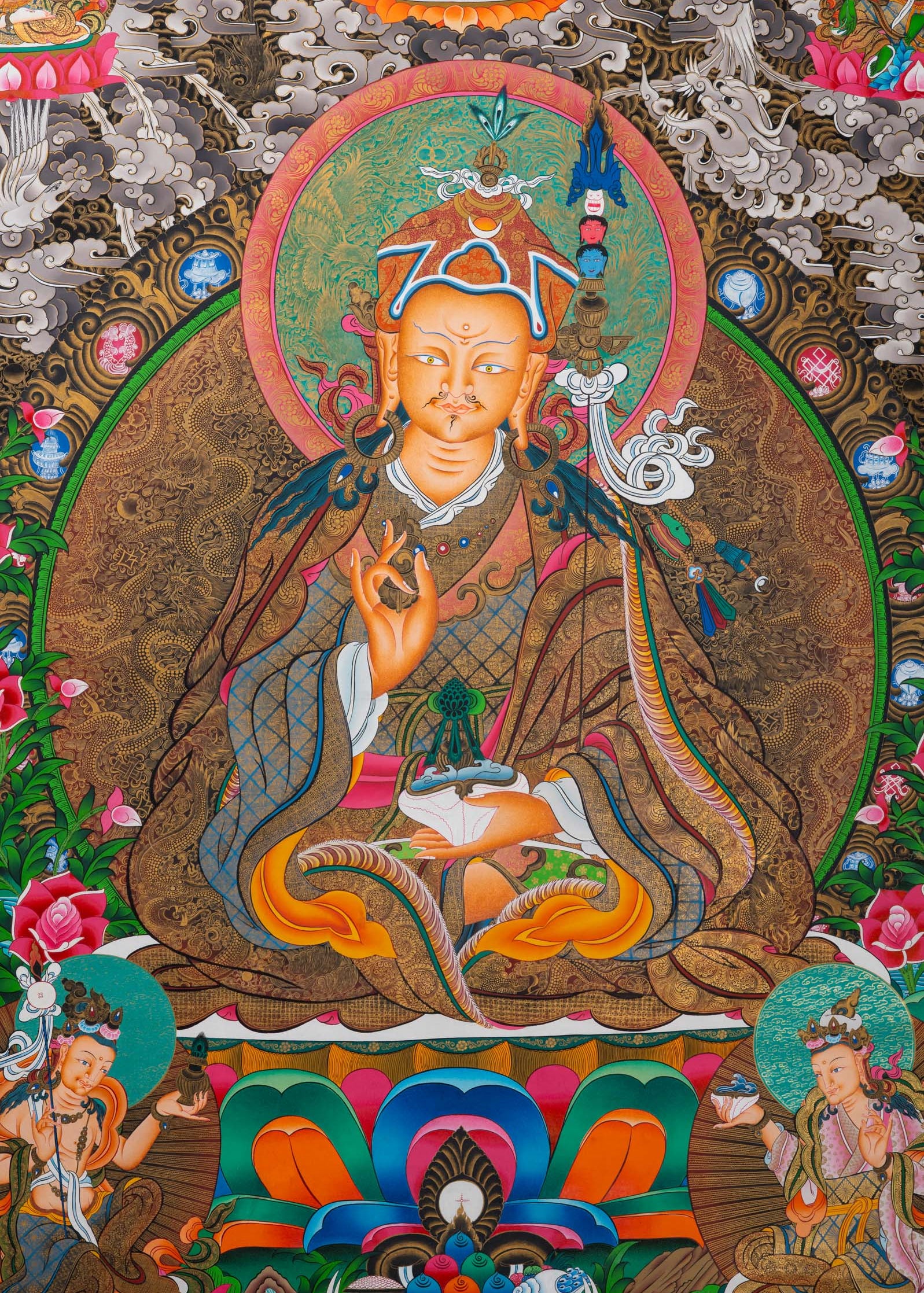 Guru Padmasambhava - Handpainted Tibetan Art