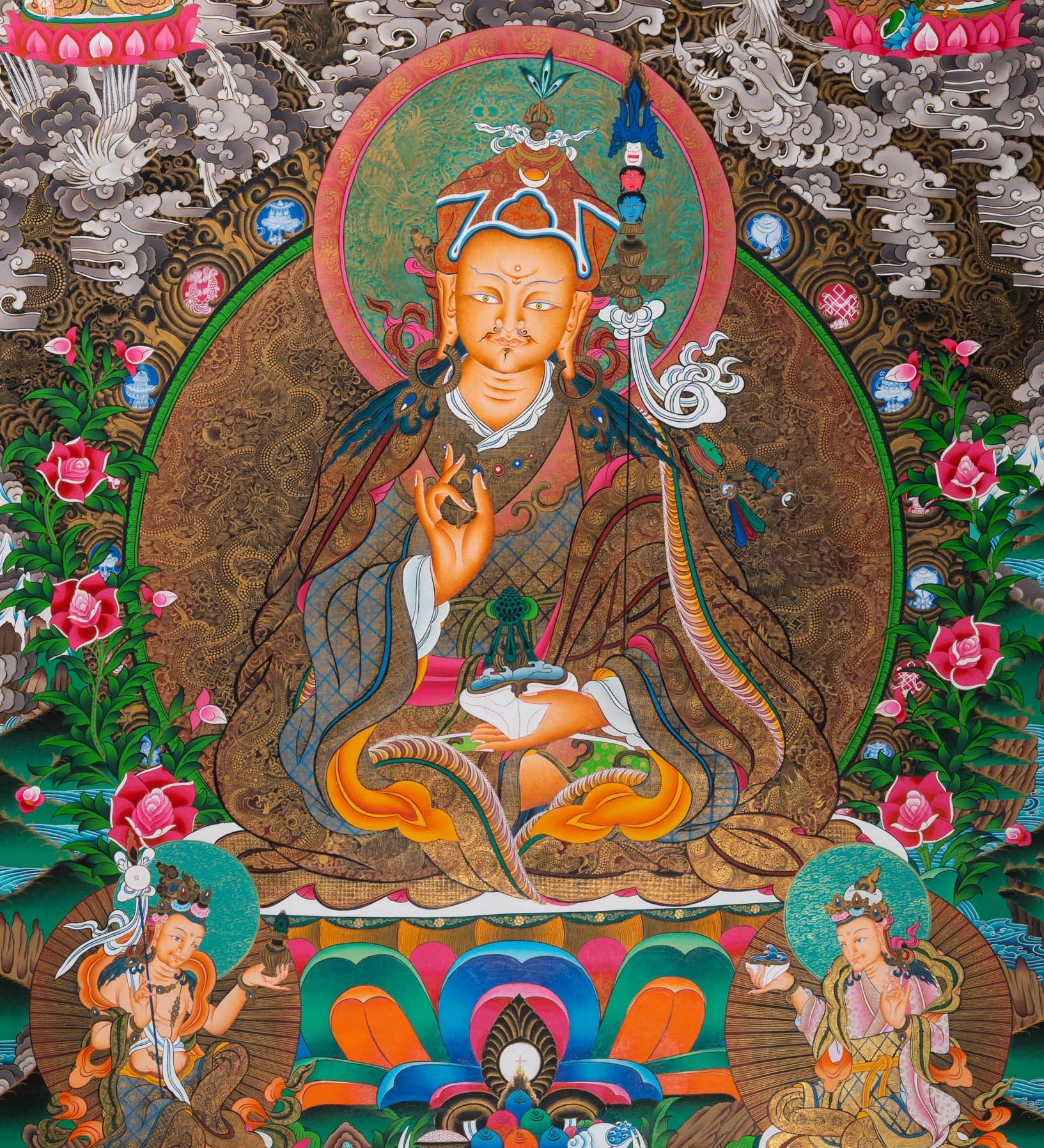 Guru Rinpoche Thangka Painting - Sacred Tibetan Art