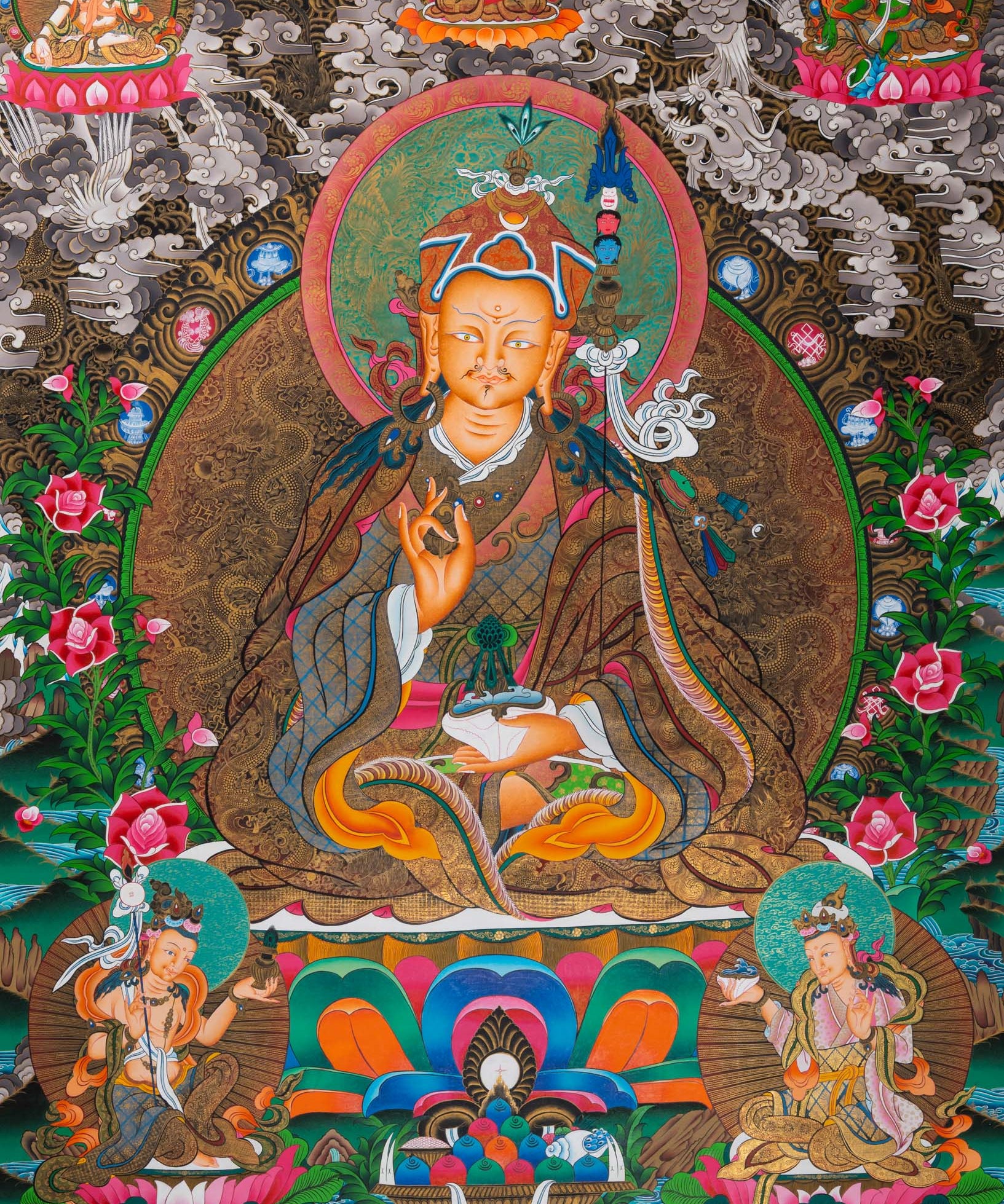 Guru Rinpoche Thangka Painting - Sacred Tibetan Art