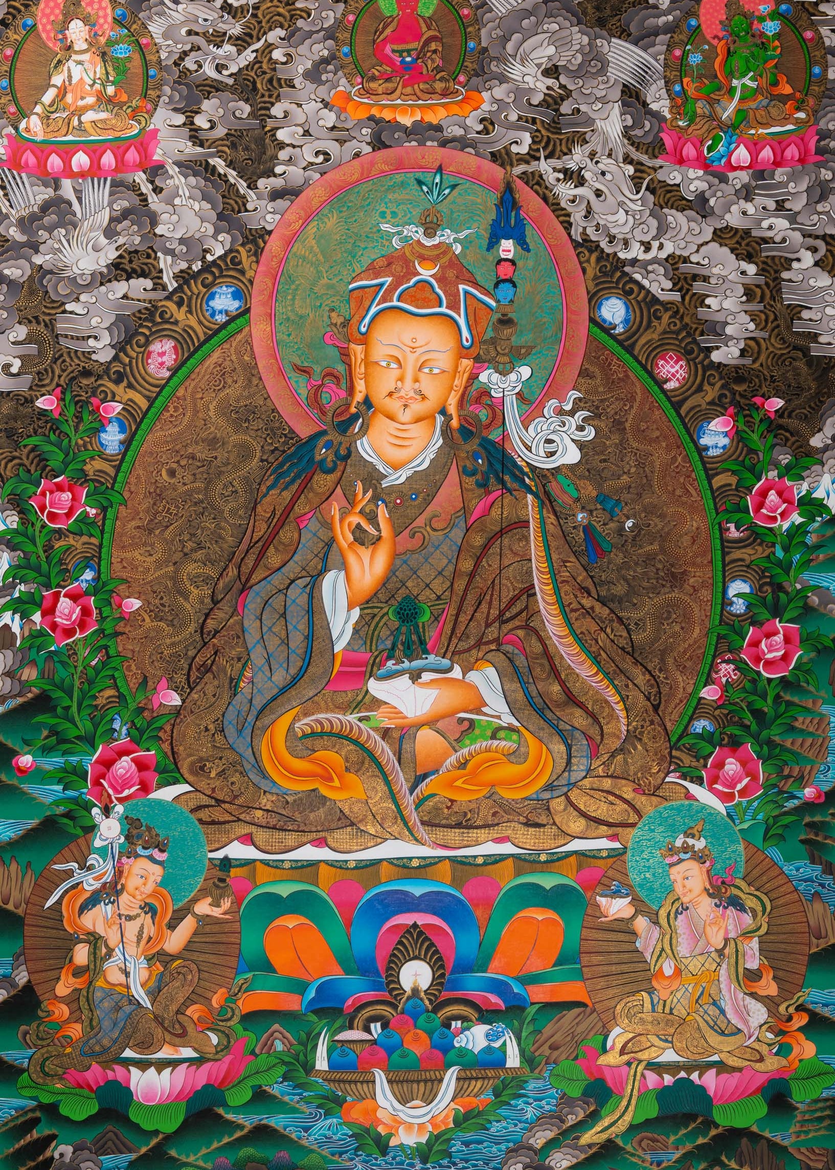 Guru Rinpoche Thangka Painting - Sacred Tibetan Art