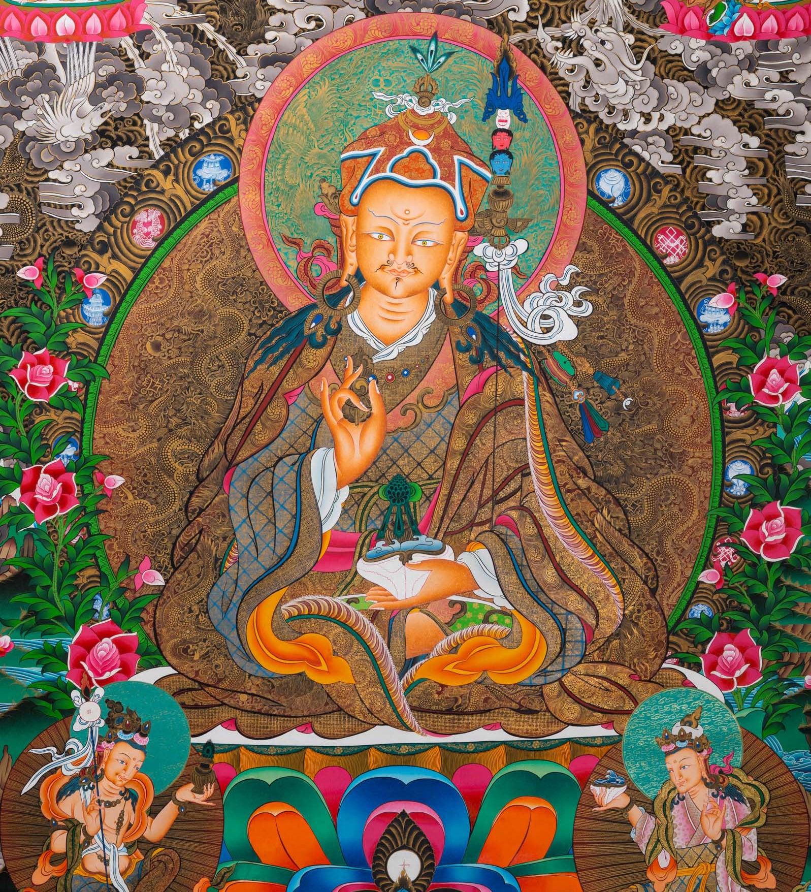 Guru Rinpoche Thangka Painting - Sacred Tibetan Art