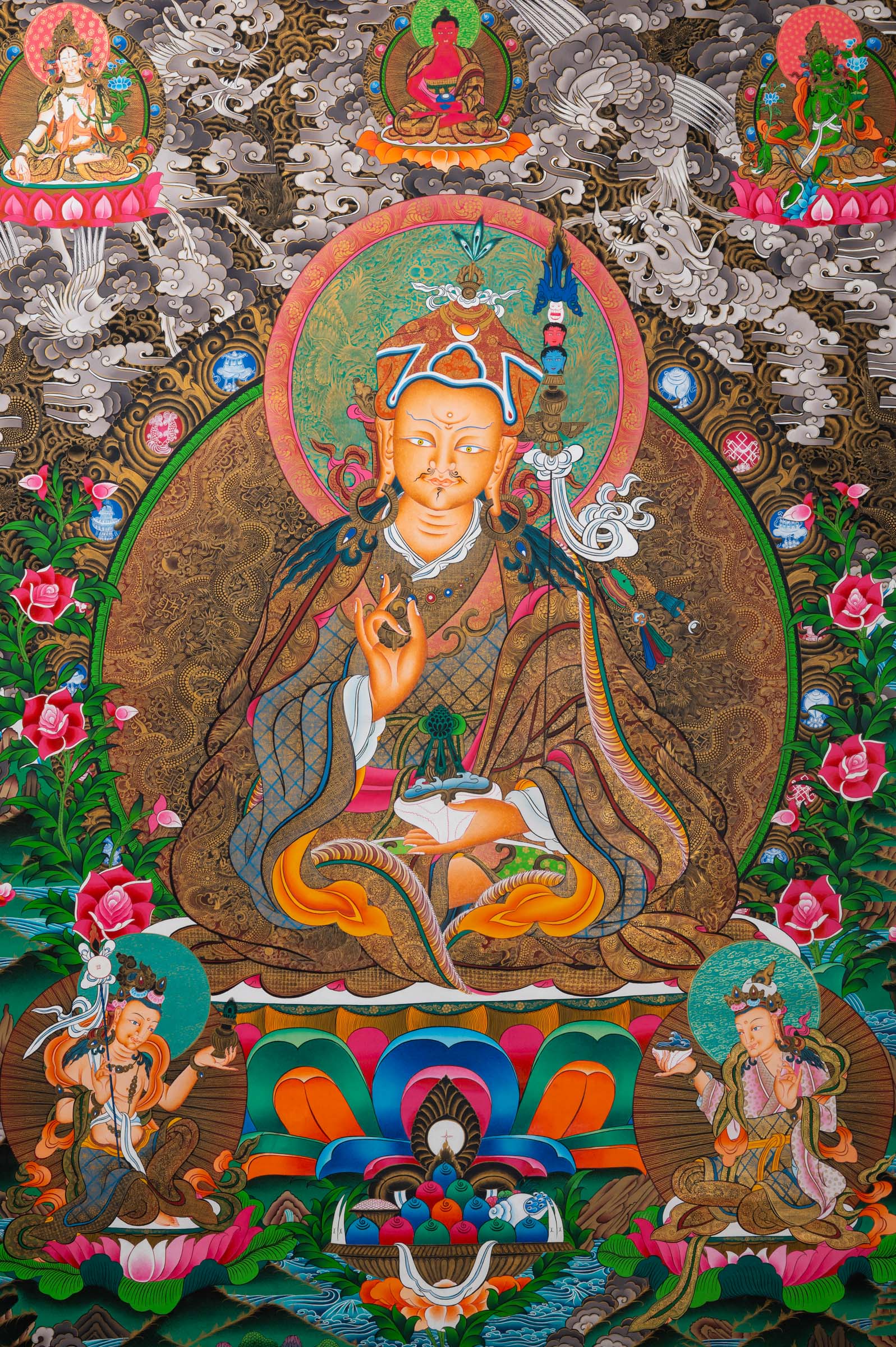 Guru Rinpoche Thangka Painting - Sacred Tibetan Art