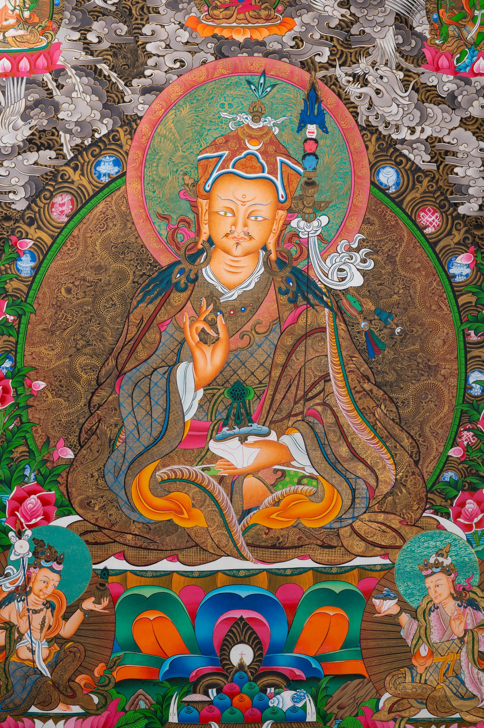 Guru Rinpoche Thangka Painting - Sacred Tibetan Art