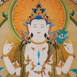 Chenrezig (Avalokiteshvara) Thangka -  Hand-Painted Tibetan Art