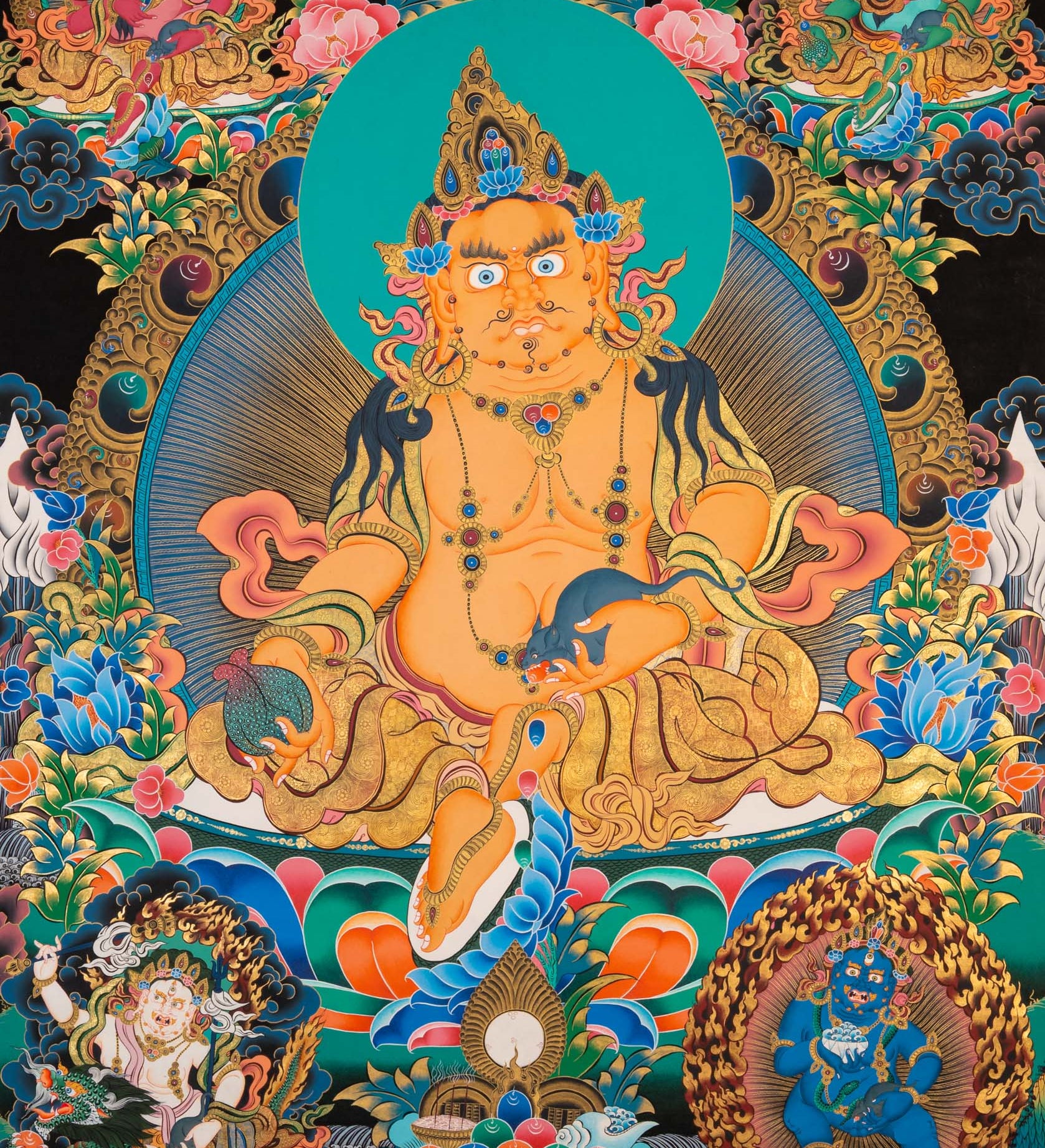 Five Jambhala Thangka - Tibetan Painting 