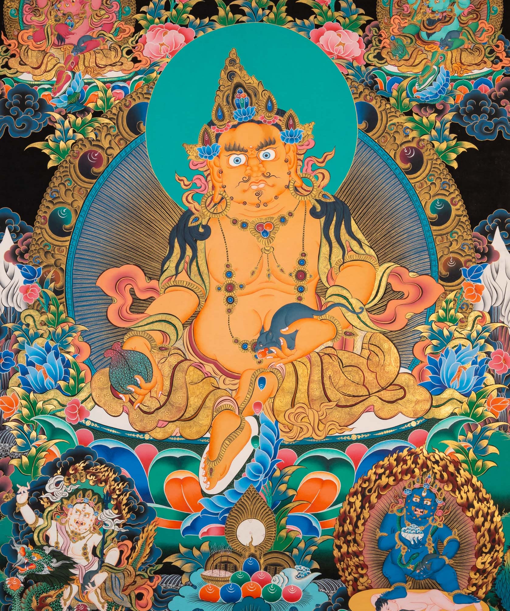 Five Jambhala Thangka - Tibetan Painting 