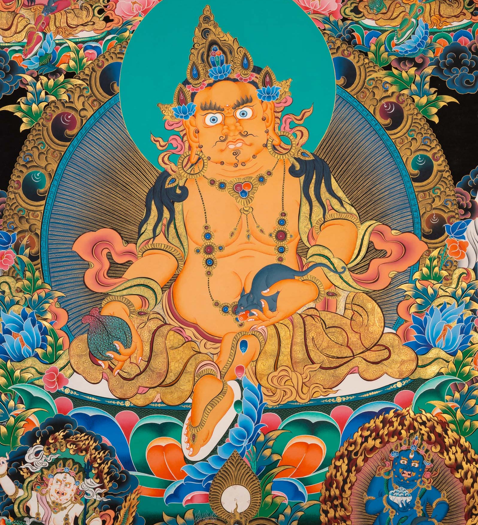 Five Jambhala Thangka - Tibetan Painting 