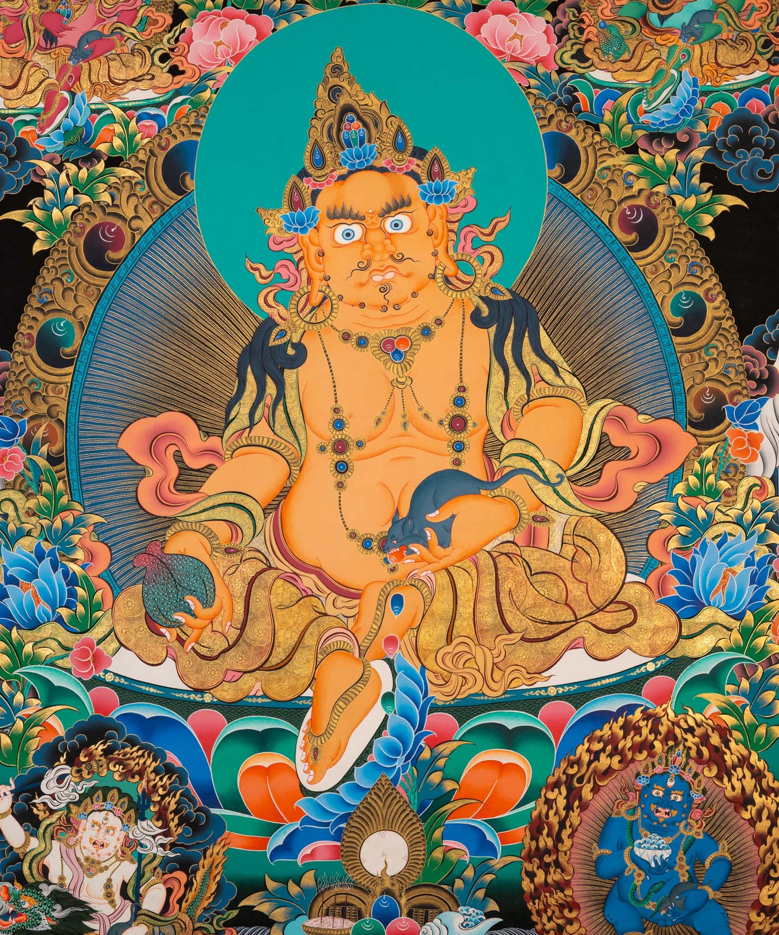Five Jambhala Thangka - Tibetan Painting 