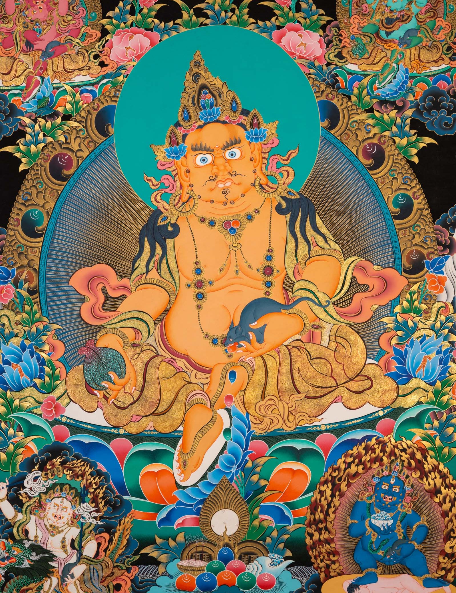 Five Jambhala Thangka - Tibetan Painting 