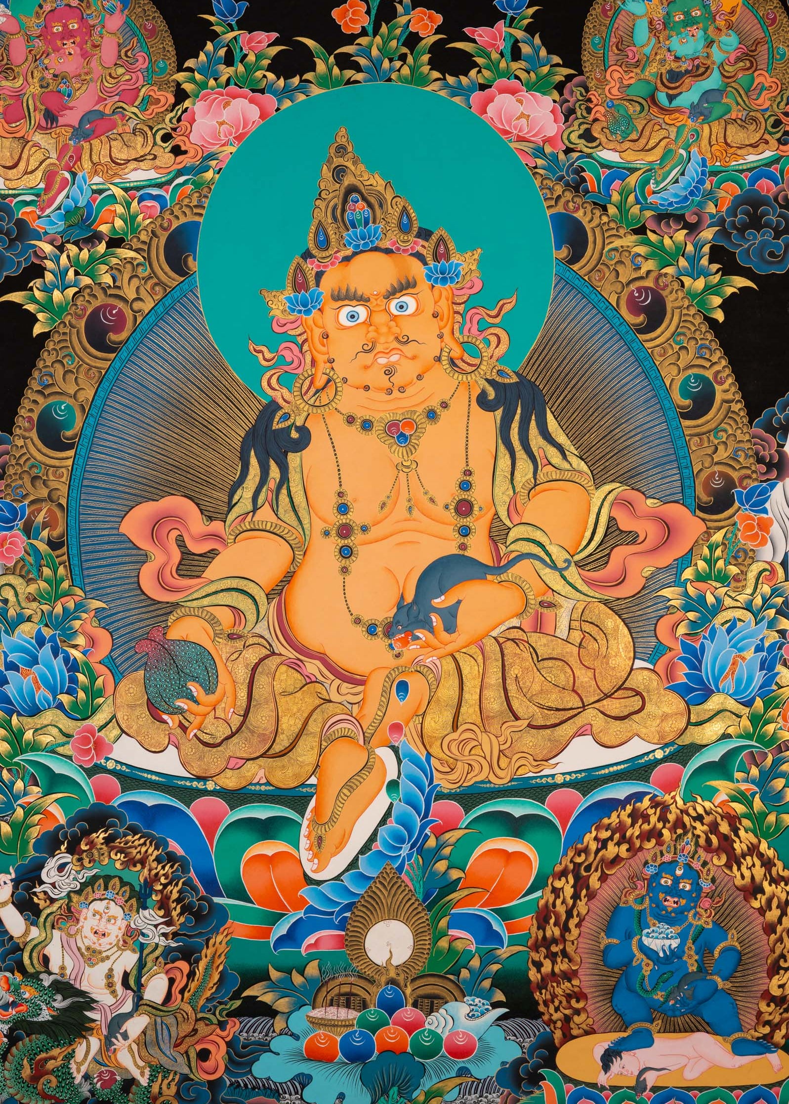 Five Jambhala Thangka - Tibetan Painting 