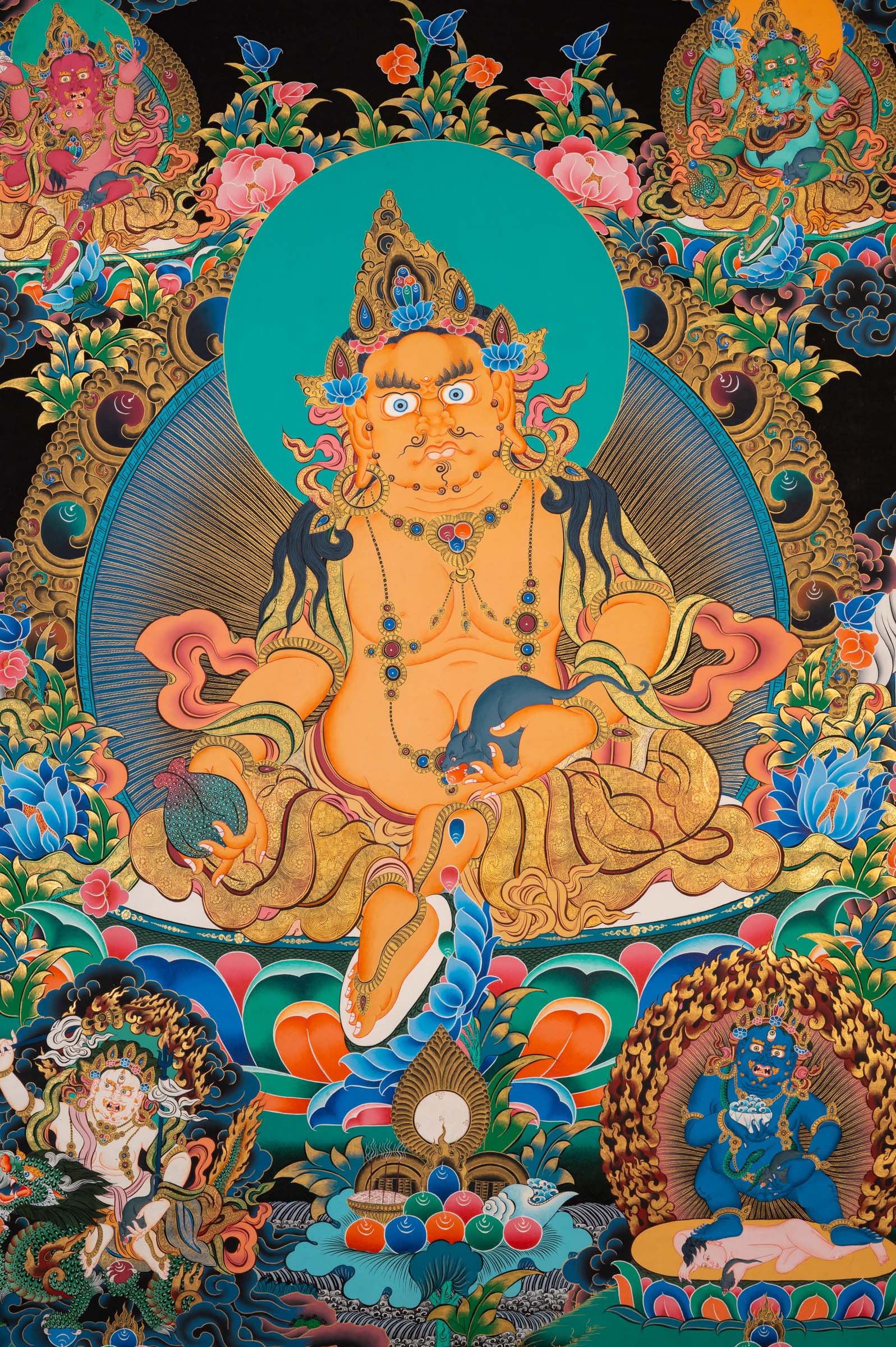 Five Jambhala Thangka - Tibetan Painting 