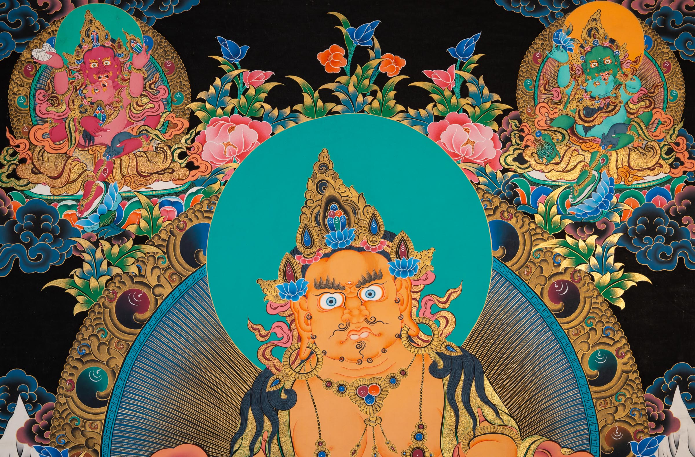Five Jambhala Thangka - Tibetan Painting 