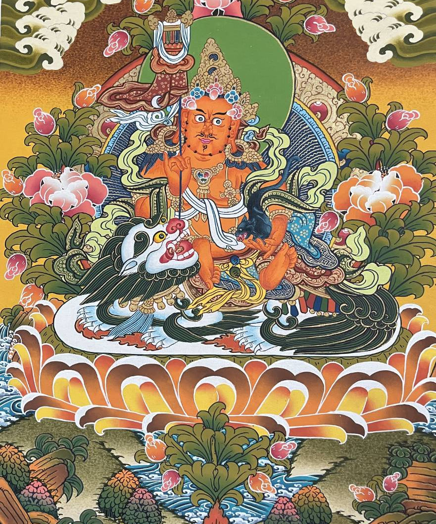 Singha Zambala Thangka Painting – Authentic Tibetan Art