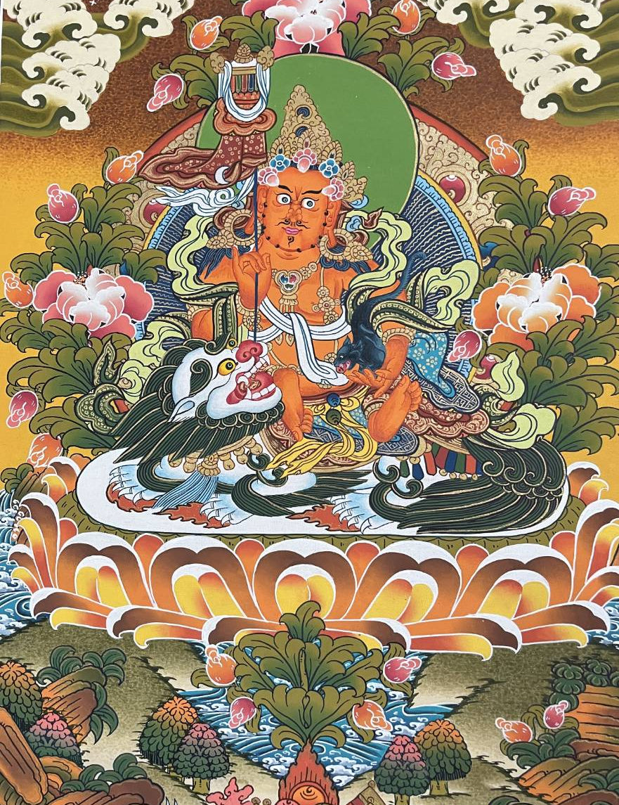 Singha Zambala Thangka Painting – Authentic Tibetan Art