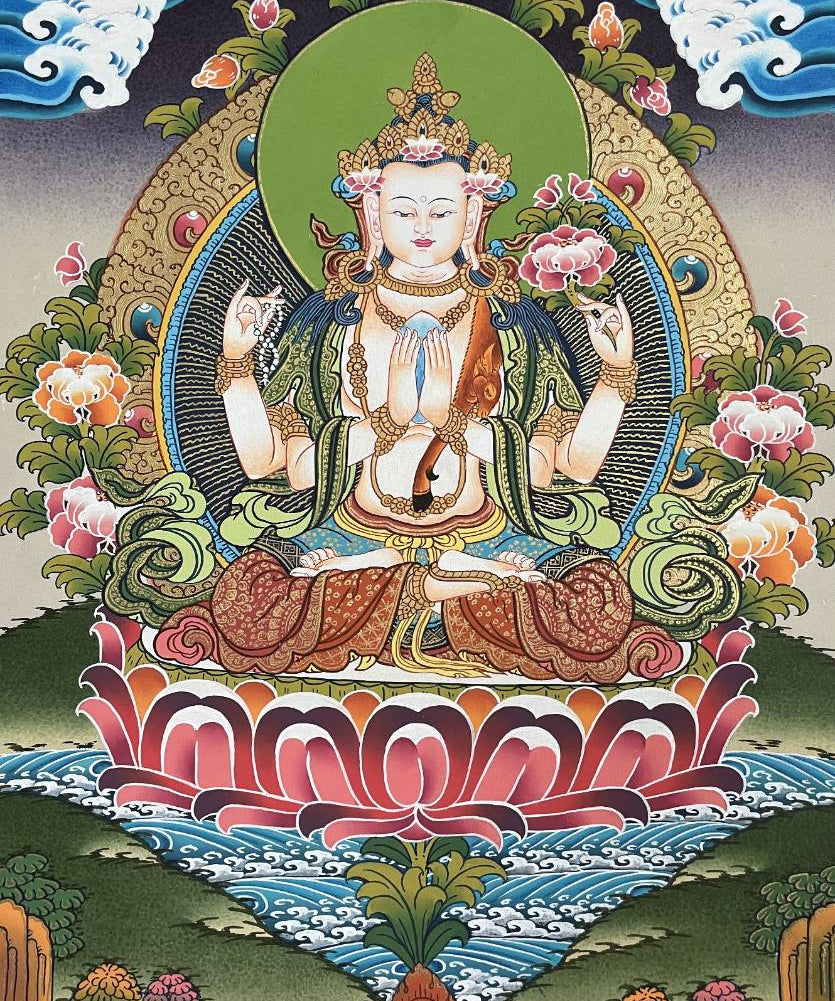 Chengrezi Thangka  – Handpainted Tibetan Art 