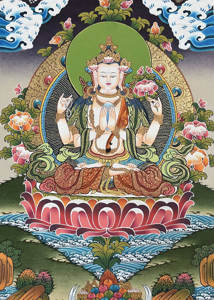 Chengrezi Thangka  – Handpainted Tibetan Art 
