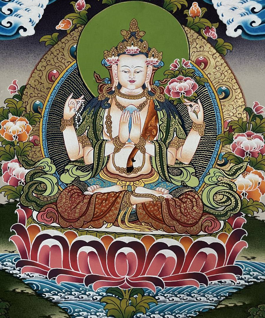 Chengrezi Thangka  – Handpainted Tibetan Art 