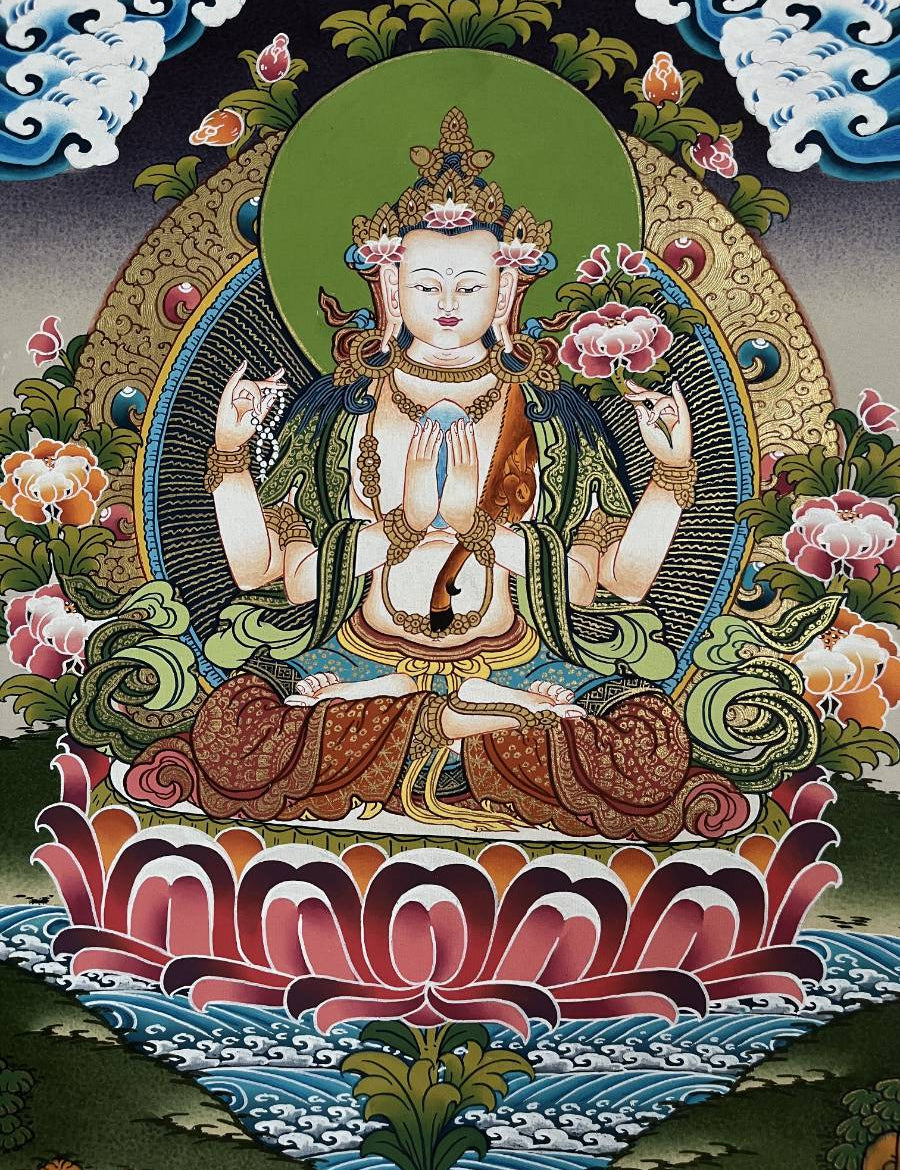 Chengrezi Thangka  – Handpainted Tibetan Art 