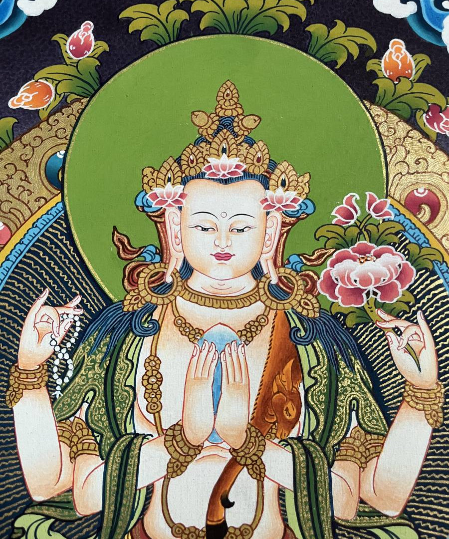 Chengrezi Thangka  – Handpainted Tibetan Art 