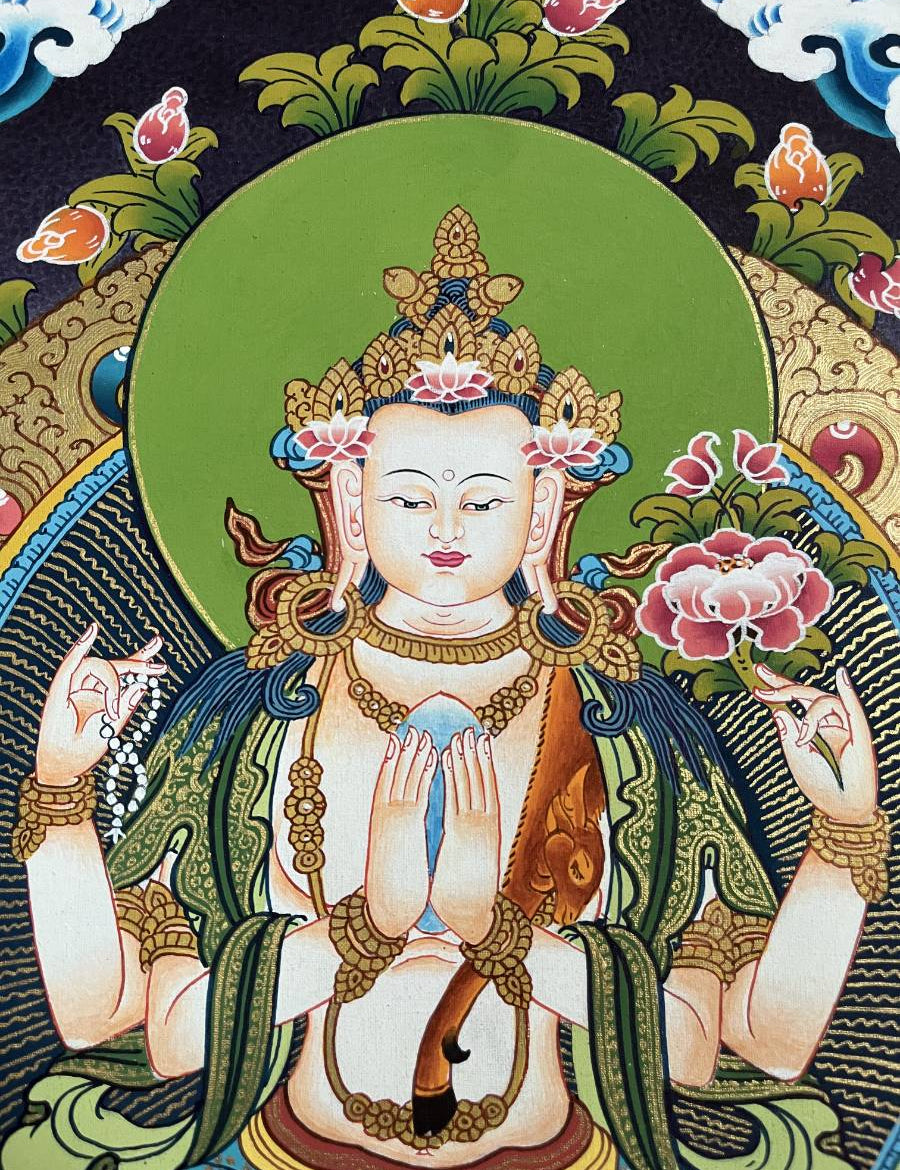 Chengrezi Thangka  – Handpainted Tibetan Art 