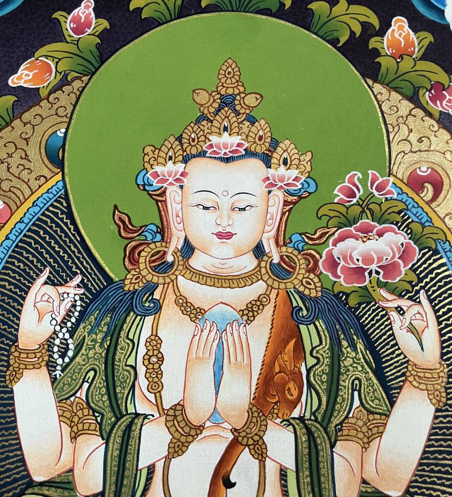 Chengrezi Thangka  – Handpainted Tibetan Art 