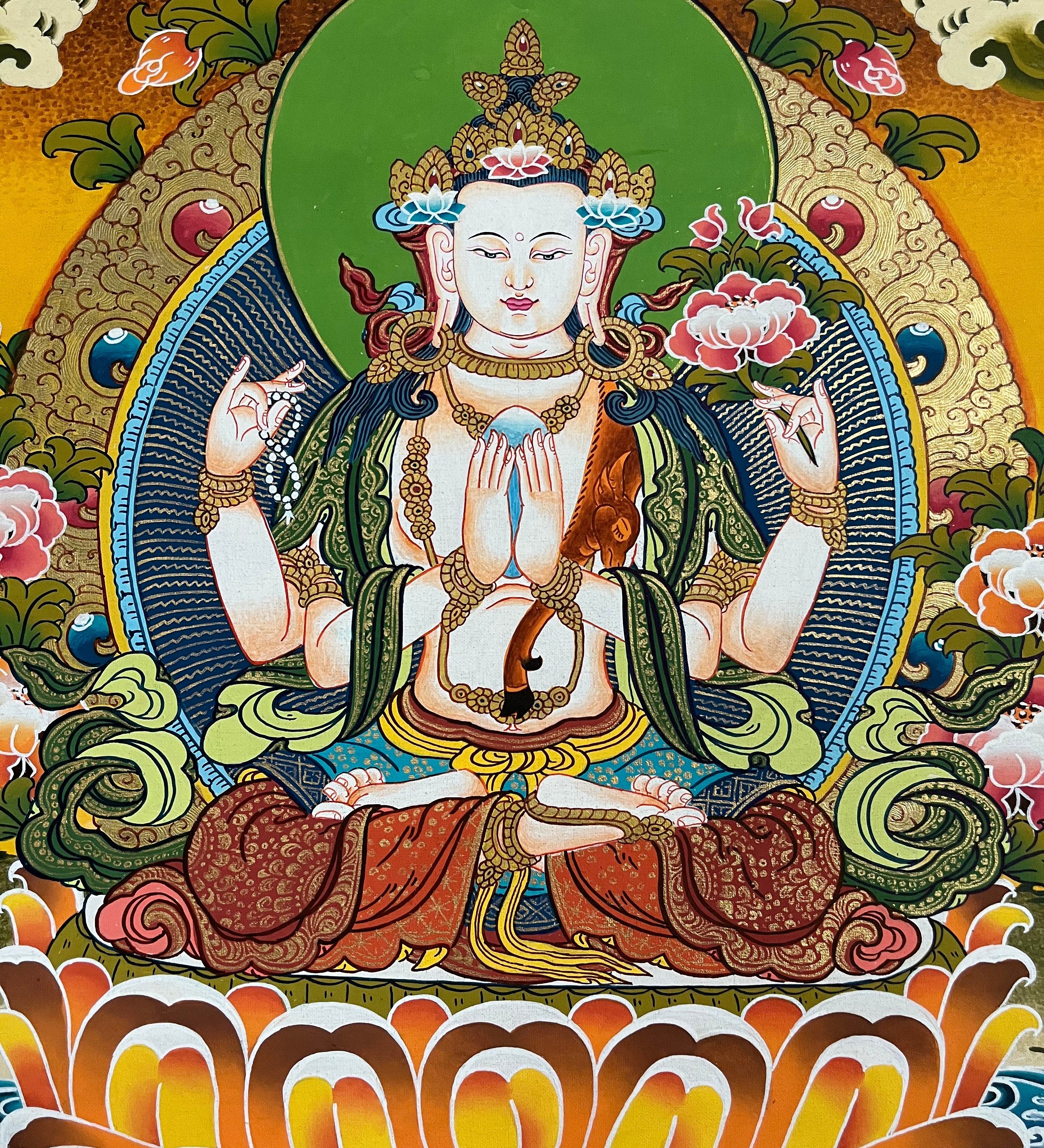 Chengrezi Thangka Painting – Authentic Tibetan Art for Compassion