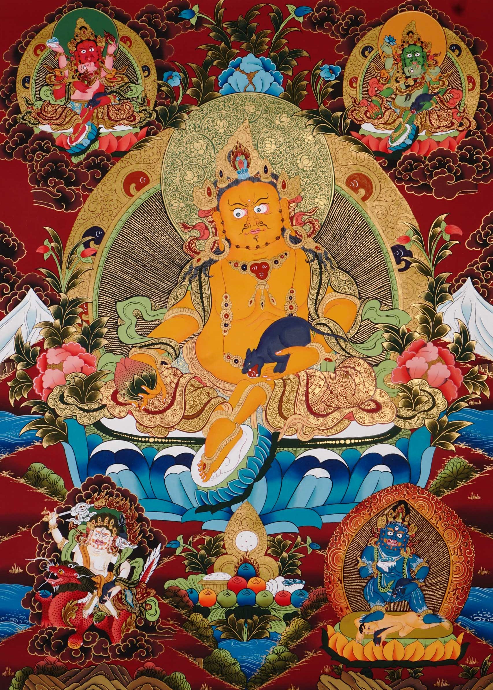 sacred zambhala buddhist thangka art for meditation room