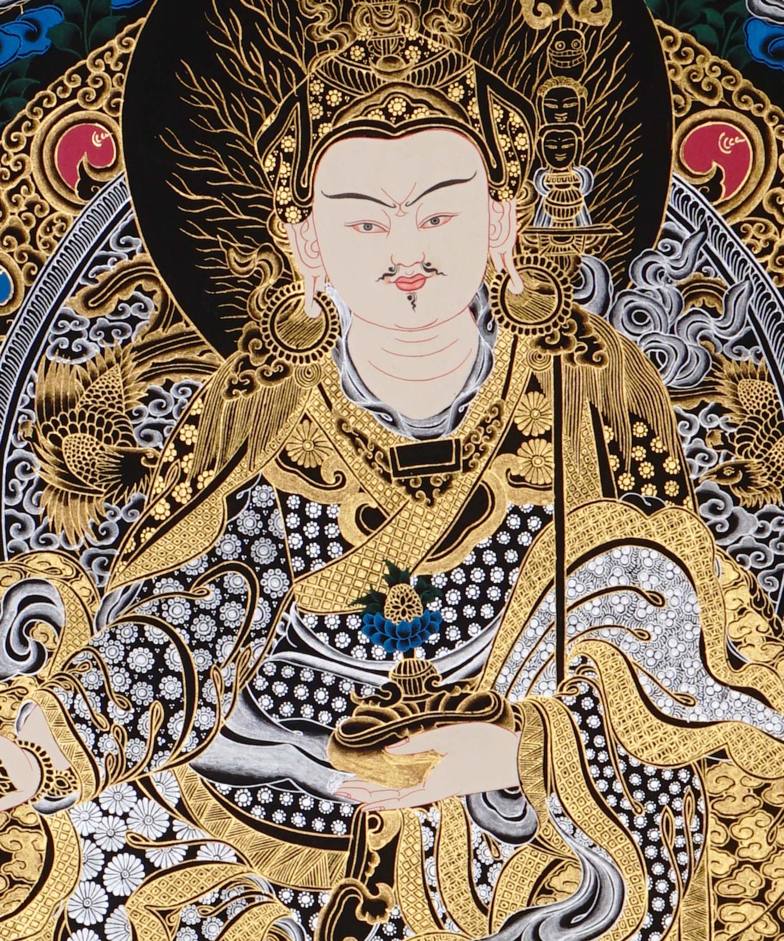 handmade padmasambhava thangka for meditation altar