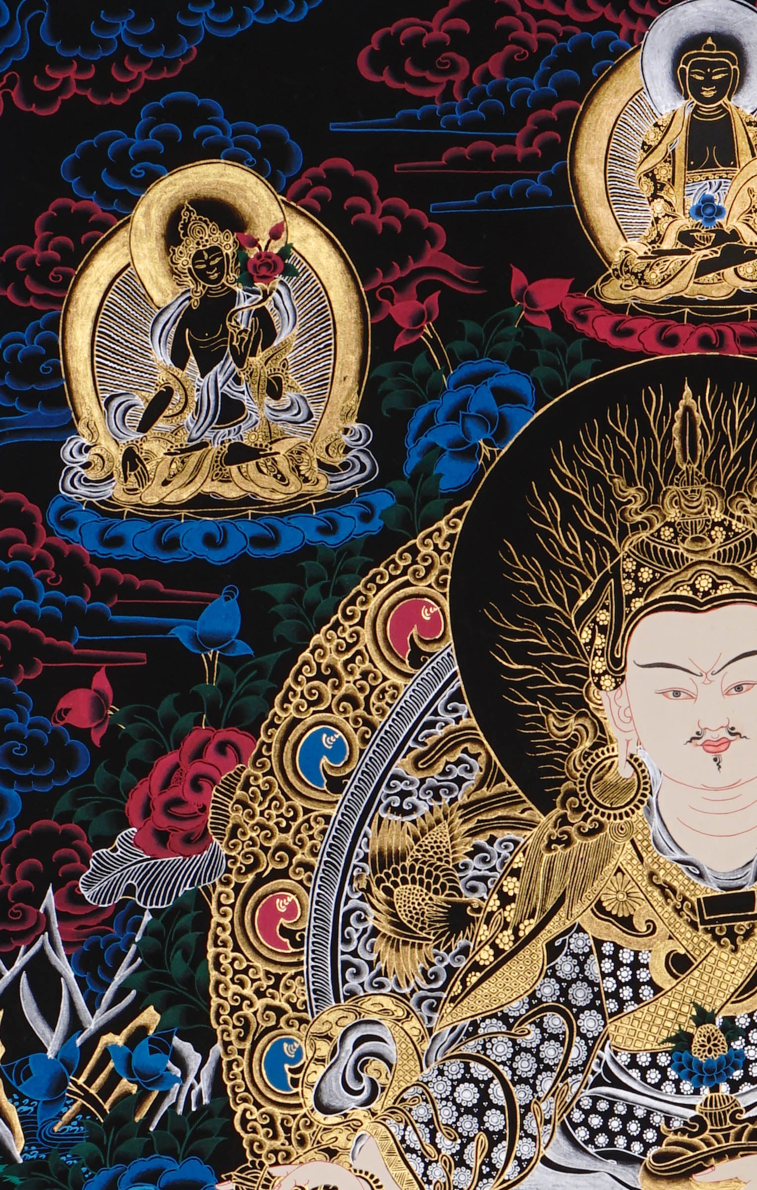 handmade padmasambhava thangka for meditation altar