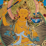 hand painted manjushri buddhist thangka for altar decor