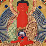 red amitabha buddha himalayan thangka painting