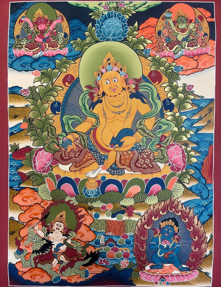 Zambala Thangka Painting - Buddhist Art
