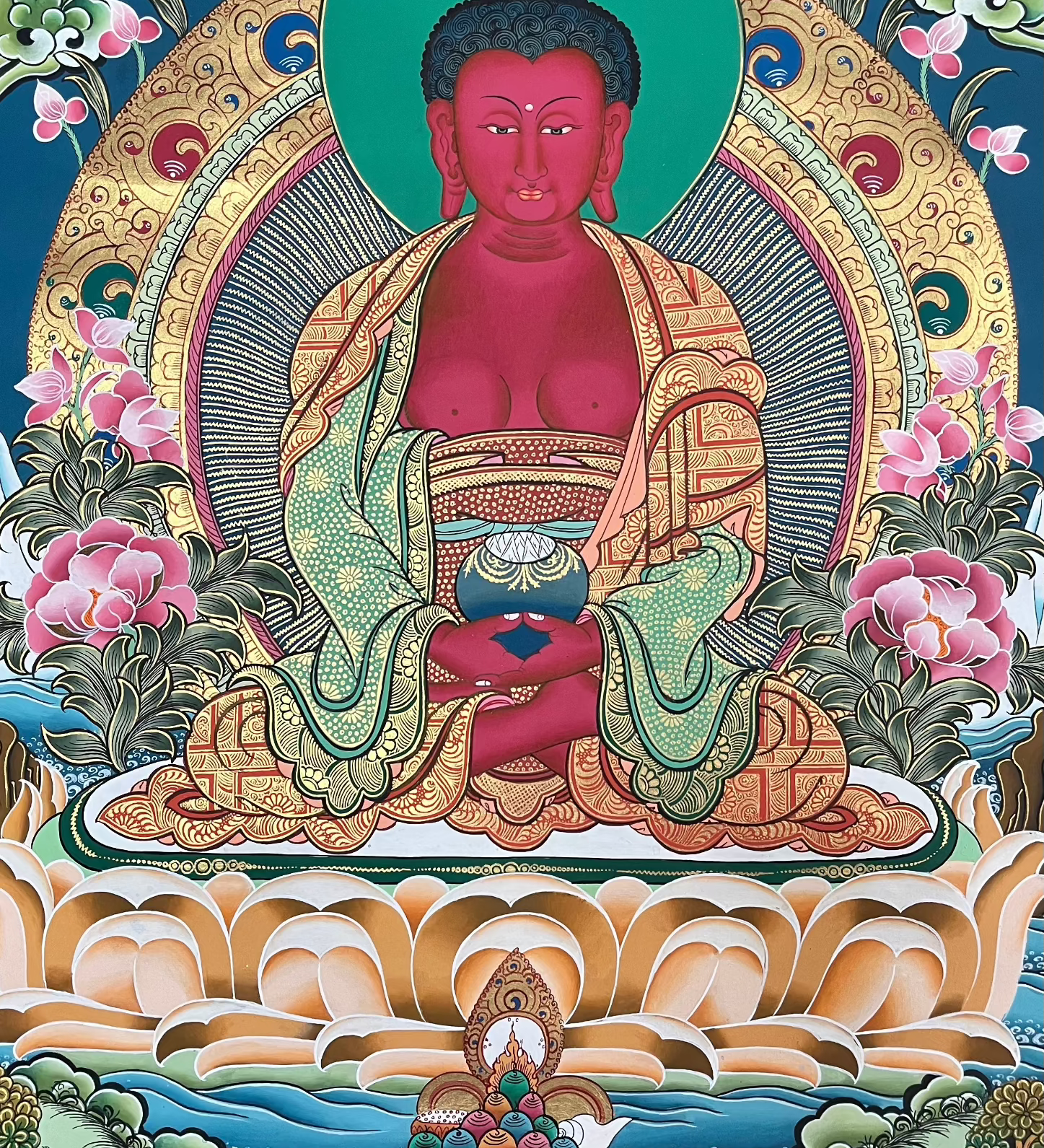 Amitabha Buddha Thangka  - Buddhist Painting