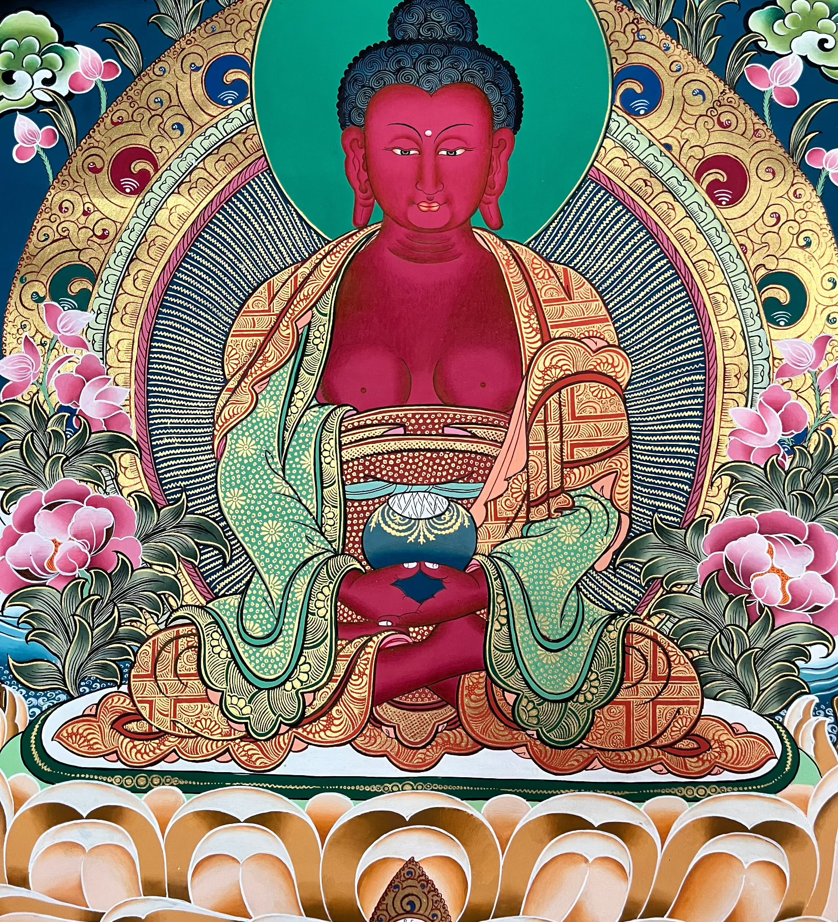 Amitabha Buddha Thangka  - Buddhist Painting