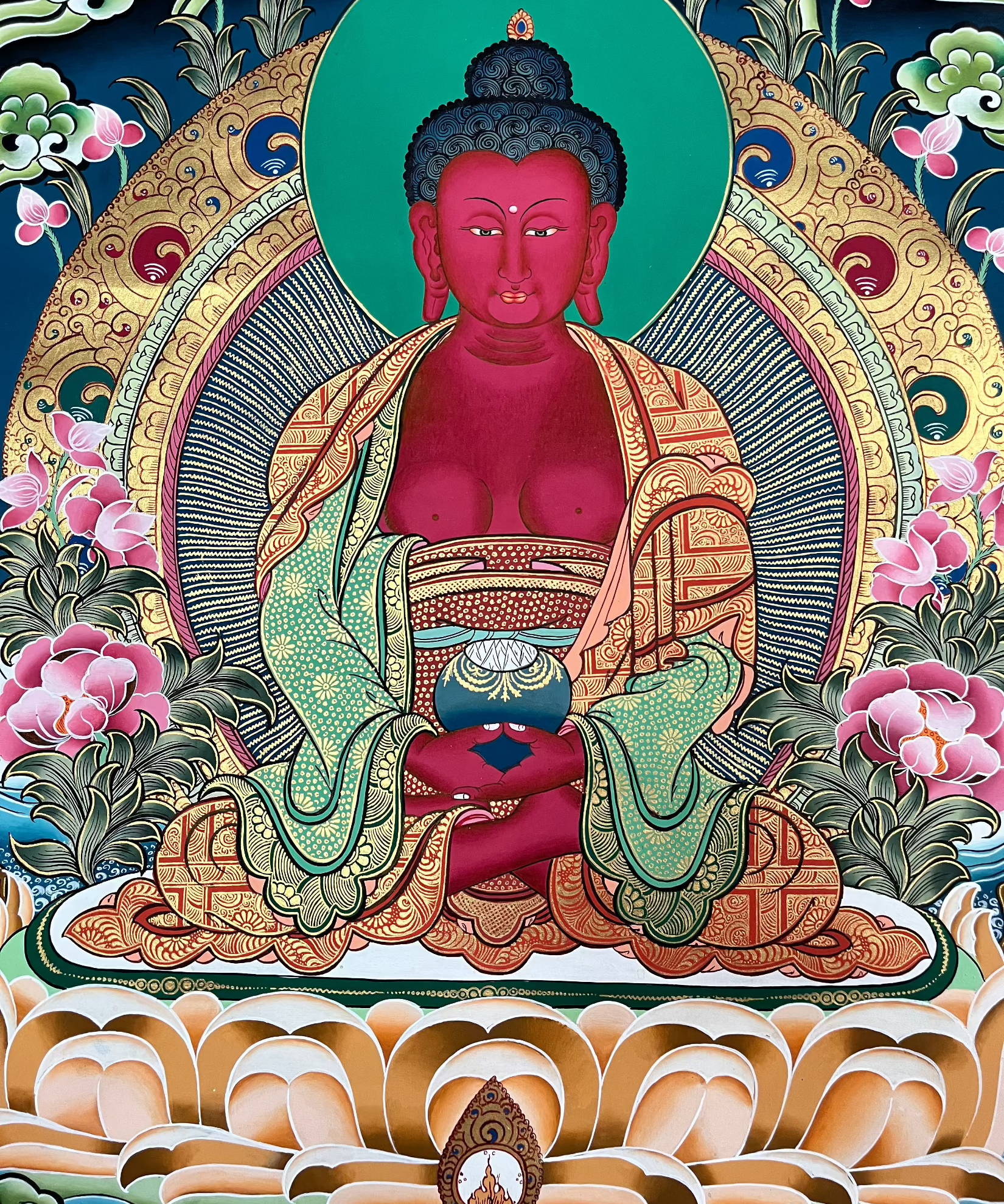 Amitabha Buddha Thangka  - Buddhist Painting