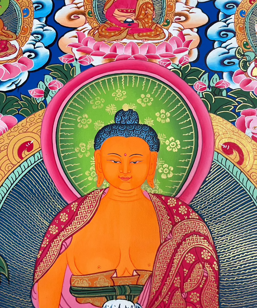 Shakyamuni  Buddha Thangka Painting – Handcrafted Tibetan Buddhist Art