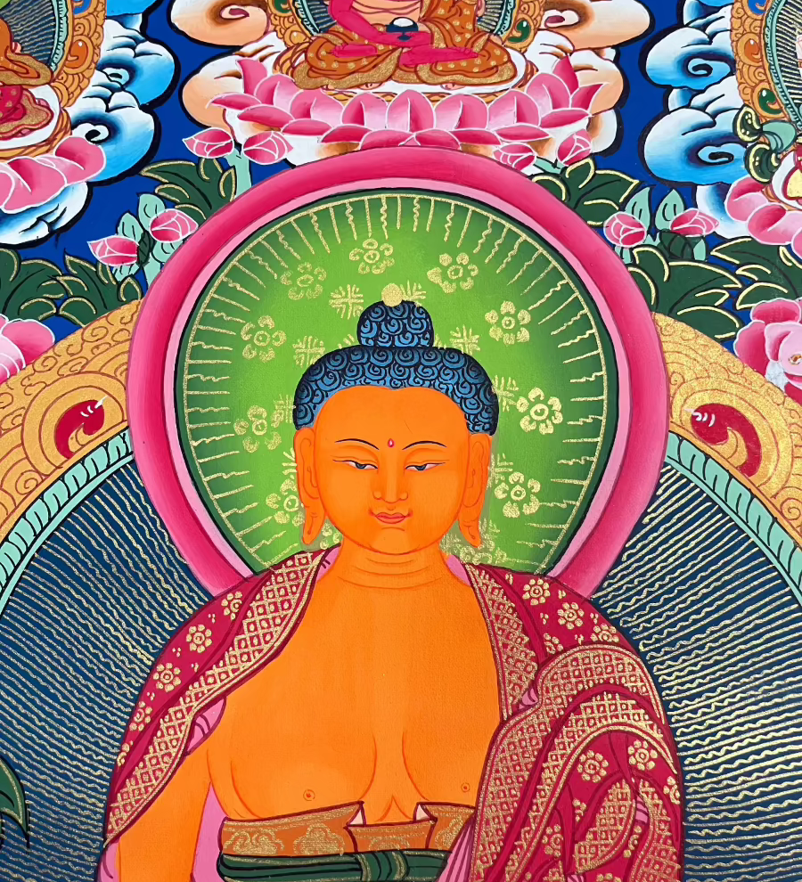 Shakyamuni  Buddha Thangka Painting – Handcrafted Tibetan Buddhist Art