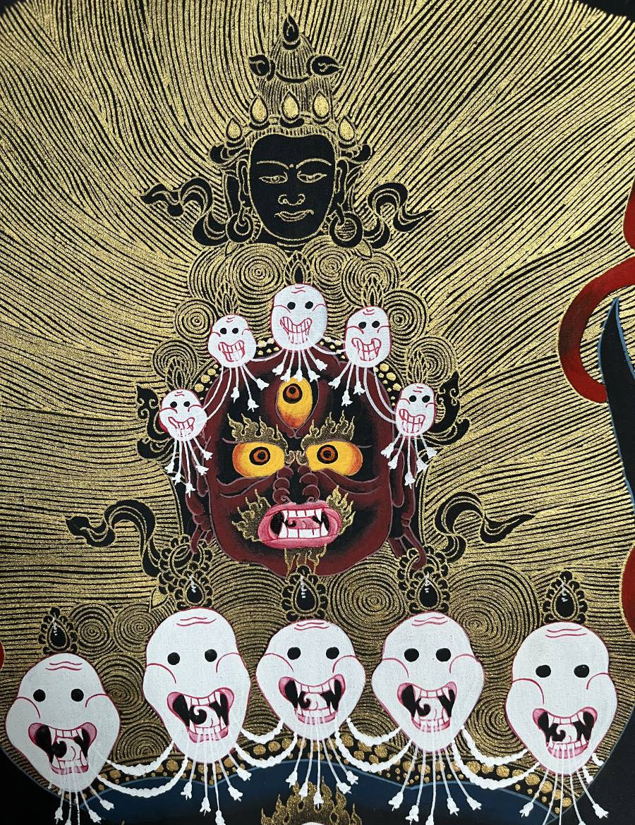 Yamantaka Head Thangka Painting