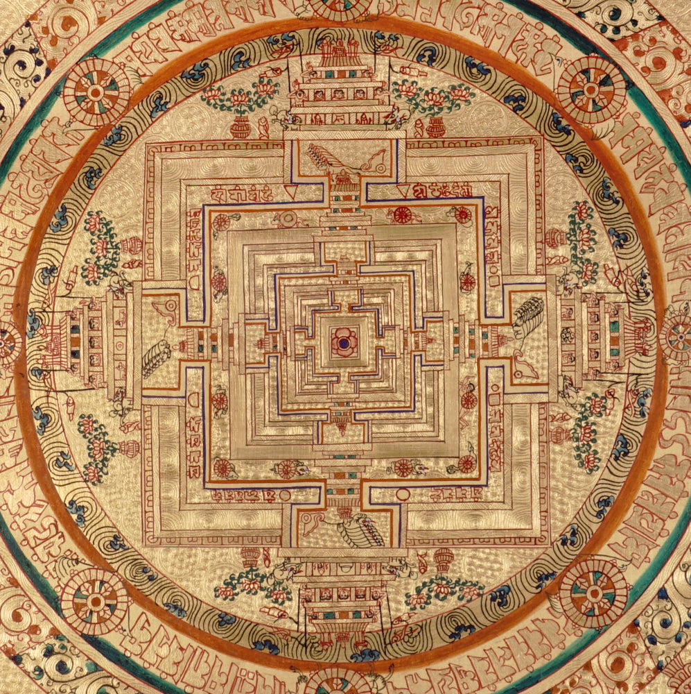 Kalachakra mandala thangka painting Tibetan wheel of time sacred geometry artwork
